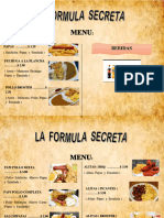 La Formula Secreta Menu