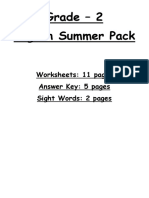 Grade 2 English Summer Pack 2023