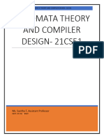 Automata Theory and Compiler DESIGN-21CS51: Ms. Savitha T, Assistant Professor