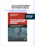 Ebook Toyota Methods and Operating Models Achieve Business Success With The Toyota Way 1St Edition Cortiglioni Online PDF All Chapter