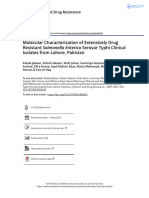 Molecular Characterization of Extensively Drug Resistant Salmonella Enterica Serovar Typhi Clinical Isolates From Lahore Pakistan