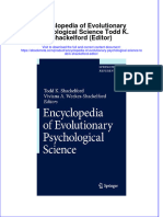 Full Ebook of Encyclopedia of Evolutionary Psychological Science Todd K Shackelford Editor Online PDF All Chapter