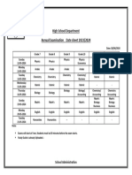 High School Department Annual Examination Date Sheet 2023/2024