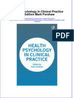 Full Ebook of Health Psychology in Clinical Practice 1St Edition Mark Forshaw Online PDF All Chapter