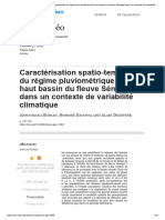 Caractérisation Spatio-Temporelle Du Régime Pluviométrique Du Haut Bassin Du Fleuve Sénégal Dans Un Contexte de Variabilité Climatique