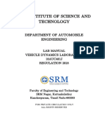 SRM Institute of Science and Technology: Department of Automobile Engineering