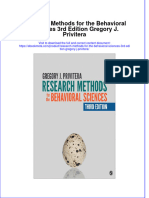 Full Ebook of Research Methods For The Behavioral Sciences 3Rd Edition Gregory J Privitera Online PDF All Chapter