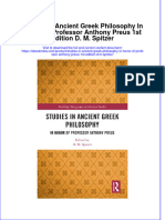 Full Ebook of Studies in Ancient Greek Philosophy in Honor of Professor Anthony Preus 1St Edition D M Spitzer Online PDF All Chapter