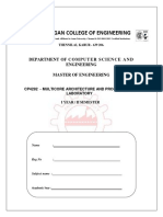 CP4252 Multicore Architecture and Programming Lab Manual