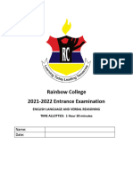 2021-2022 Entrance Examination - English Language and Verbal (L)