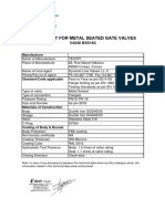 Data Sheet For Metal Seated Gate Valves: Manufacturer