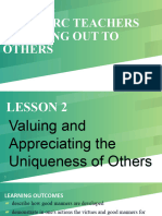 Lesson 2 Valuing and Appreciating The Uniqueness of Others