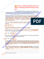 Theory of Demand: The Law of Demand, Different Types of Demand, Determinants of Demand, Demand Function, Price Elasticity of Demand