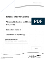 Tutorial Letter 101/3/2016: Abnormal Behaviour and Mental Health