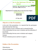 Asset Evaluation in The Upstream Oil and