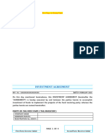 INVESTMENT AGREEMENT (India) With No Claim