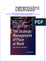 Full Ebook of The Strategic Management of Place at Work Why What How and Where 1St Edition David B Audretsch Online PDF All Chapter