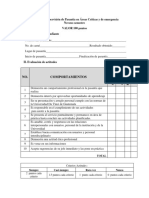 Formato de Supervisión de Pasantía en Áreas Críticas y de Emergencia