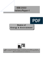 ESE-2022 Prelims Paper-I: Basics of Energy & Environment