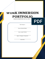 Work Immersion Portfolio Format