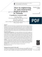 Schedule Delays in Engineering, Procurement, and Construction Petrochemical Projects in Vietnam A Qualitative Research Study