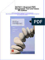 (Download PDF) 978 1259278211 Scanned Strategic Management Text and Cases 8Th Edition Full Chapter PDF