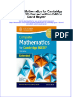 Complete Mathematics For Cambridge Igcse R 5Th Revised Edition Edition David Rayner Full Chapter PDF