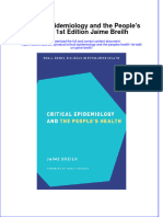 Critical Epidemiology and The Peoples Health 1St Edition Jaime Breilh Full Chapter PDF