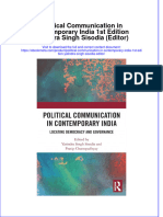 Full Download Political Communication in Contemporary India 1St Edition Yatindra Singh Sisodia Editor Ebook Online Full Chapter PDF