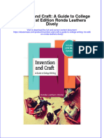 (Download PDF) Invention and Craft A Guide To College Writing 1St Edition Ronda Leathers Dively Full Chapter PDF