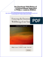 Fostering The Emotional Well Being of Our Youth A School Based Approach 1St Edition Philip J Lazarus Editor Full Chapter PDF