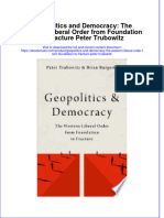 Geopolitics and Democracy The Western Liberal Order From Foundation To Fracture Peter Trubowitz Full Chapter PDF