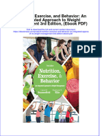 Nutrition Exercise and Behavior An Integrated Approach To Weight Management 3Rd Edition PDF Full Chapter PDF