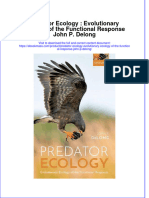 Predator Ecology Evolutionary Ecology of The Functional Response John P Delong Full Chapter PDF