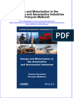 Energy and Motorization in The Automotive and Aeronautics Industries Francois Malburet Full Chapter PDF