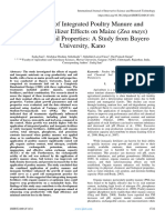 Assessment of Integrated Poultry Manure and Synthetic Fertilizer Effects On Maize (Zea Mays) Growth and Soil Properties: A Study From Bayero University, Kano