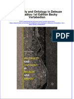 Multiplicity and Ontology in Deleuze and Badiou 1St Edition Becky Vartabedian Full Chapter PDF