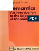 Semantics - An Introduction To The Science of Meaning