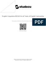 English Linguistics Mcqs For All Tests of English Lectureship