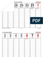 Calendario Semanal 2023 Horizontal Horario