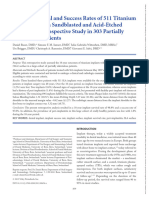 Buser 2012 - 10 Year Survival and Success Rates of 511 Titanium Implants With A Sandblasted