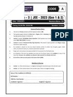 JEE Main-3 Test Paper