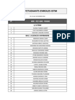 Listes D'enroles Istm 15 Au 24 Fevrier