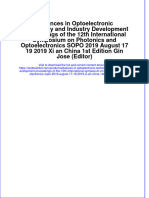 Download pdf Advances In Optoelectronic Technology And Industry Development Proceedings Of The 12Th International Symposium On Photonics And Optoelectronics Sopo 2019 August 17 19 2019 Xi An China 1St Edition Gin ebook full chapter 