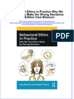 PDF Behavioral Ethics in Practice Why We Sometimes Make The Wrong Decisions 1St Edition Cara Biasucci Ebook Full Chapter