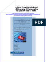 PDF Consumer Data Protection in Brazil China and Germany A Comparative Study 1St Edition Rainer Metz Ebook Full Chapter