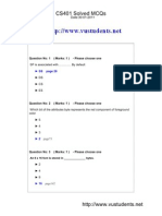 CS401 Solved MCQs For Final Term Papers Almost 500MCQs WWW - Vustudents