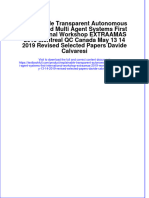 Download pdf Explainable Transparent Autonomous Agents And Multi Agent Systems First International Workshop Extraamas 2019 Montreal Qc Canada May 13 14 2019 Revised Selected Papers Davide Calvaresi ebook full chapter 