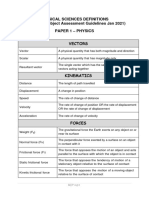 Physical Sciences Grade 12 Definitions 2022