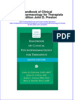 Full Chapter Handbook of Clinical Psychopharmacology For Therapists 9Th Edition John D Preston PDF